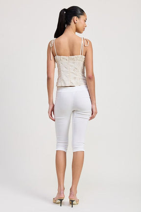 BUSTIER TOP WITH SHOULDER TIES