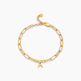 Paperclip Initial Charm Bracelet